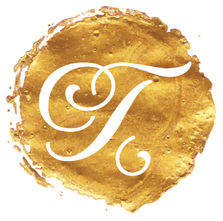 Goldfarbenes Logo mit dem Buchstaben T
